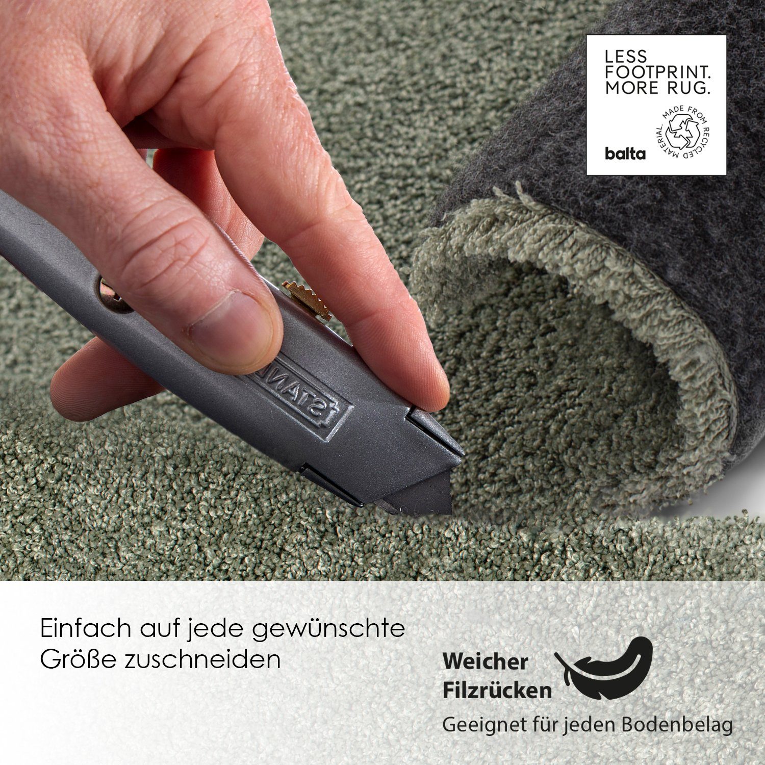 Rikmani Teppich Waschbarer Teppich Kurzflor-Teppich für Wohnzimmer, Esszimmer, Schlafz – Bild 4 von 4