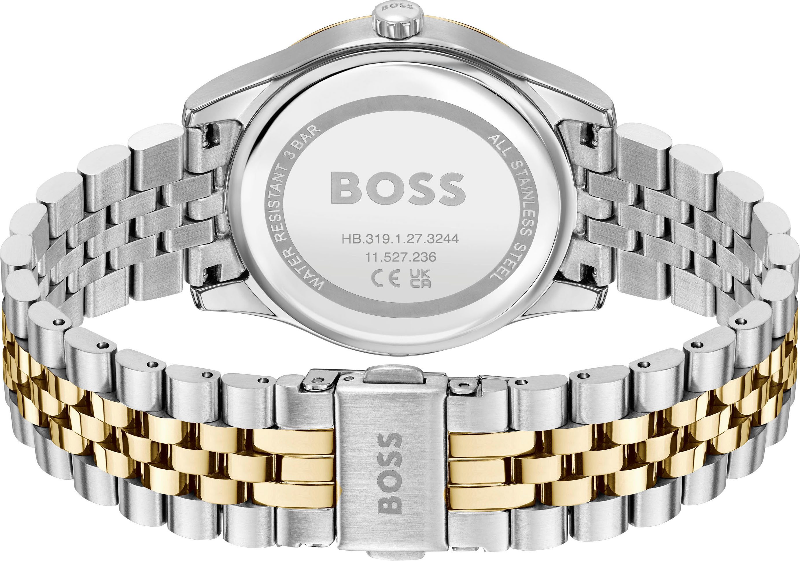 BOSS Quarzuhr GRACEFUL 1502779, Armbanduhr, Damenuhr, Edelstahlarmband, analog