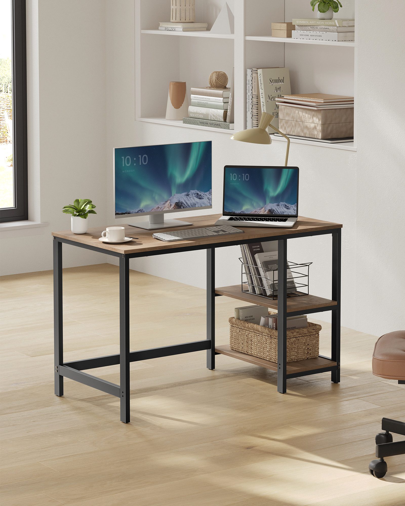 VASAGLE Schreibtisch Computertisch, 120/140cm Bürotisch mit günstig online kaufen