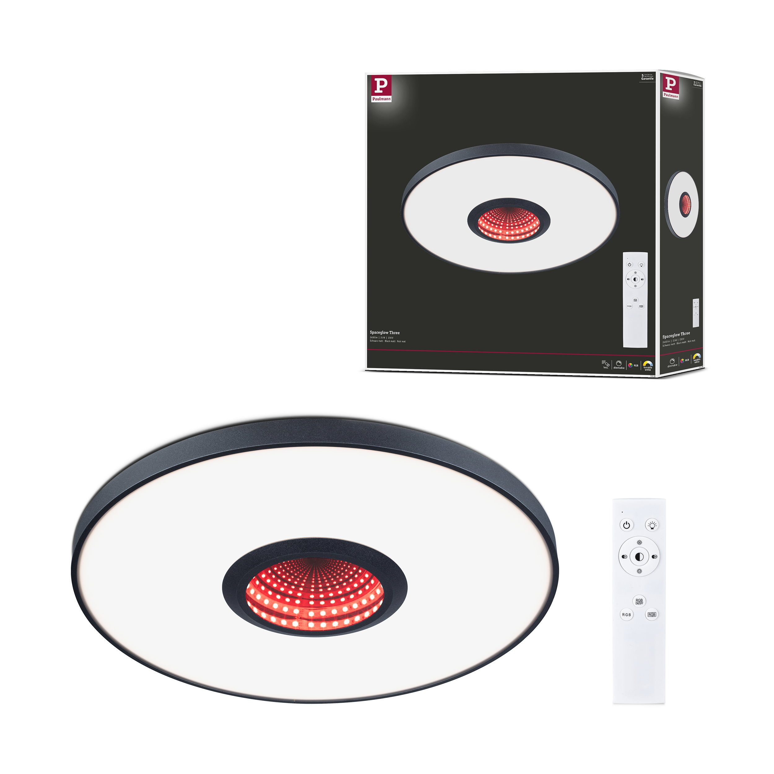 Paulmann LED Wandleuchte Wand-/Deckenleuchte B Ware Spaceglow Three RGB+ 1400lm 230V 21W dimmba
