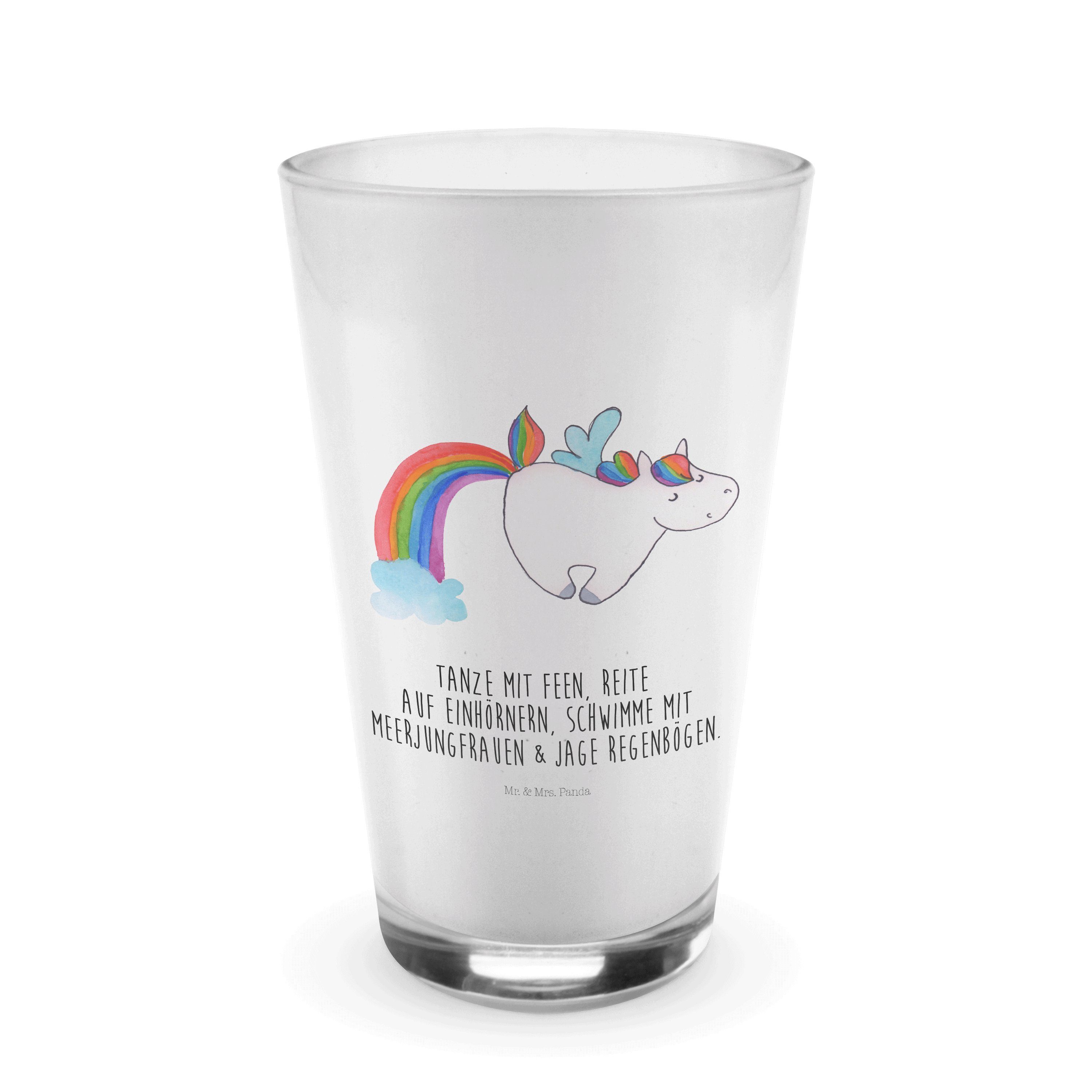 Mr. & Mrs. Panda Glas Einhorn Pegasus - Transparent - Geschenk, Latte Macchiato, Einhorn De, Premium Glas