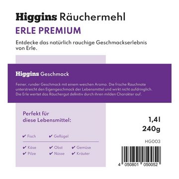 Higgins Grillerweiterung, Räuchermehl – Erle Premium Räucherspäne BBQ Räuchern Grillen