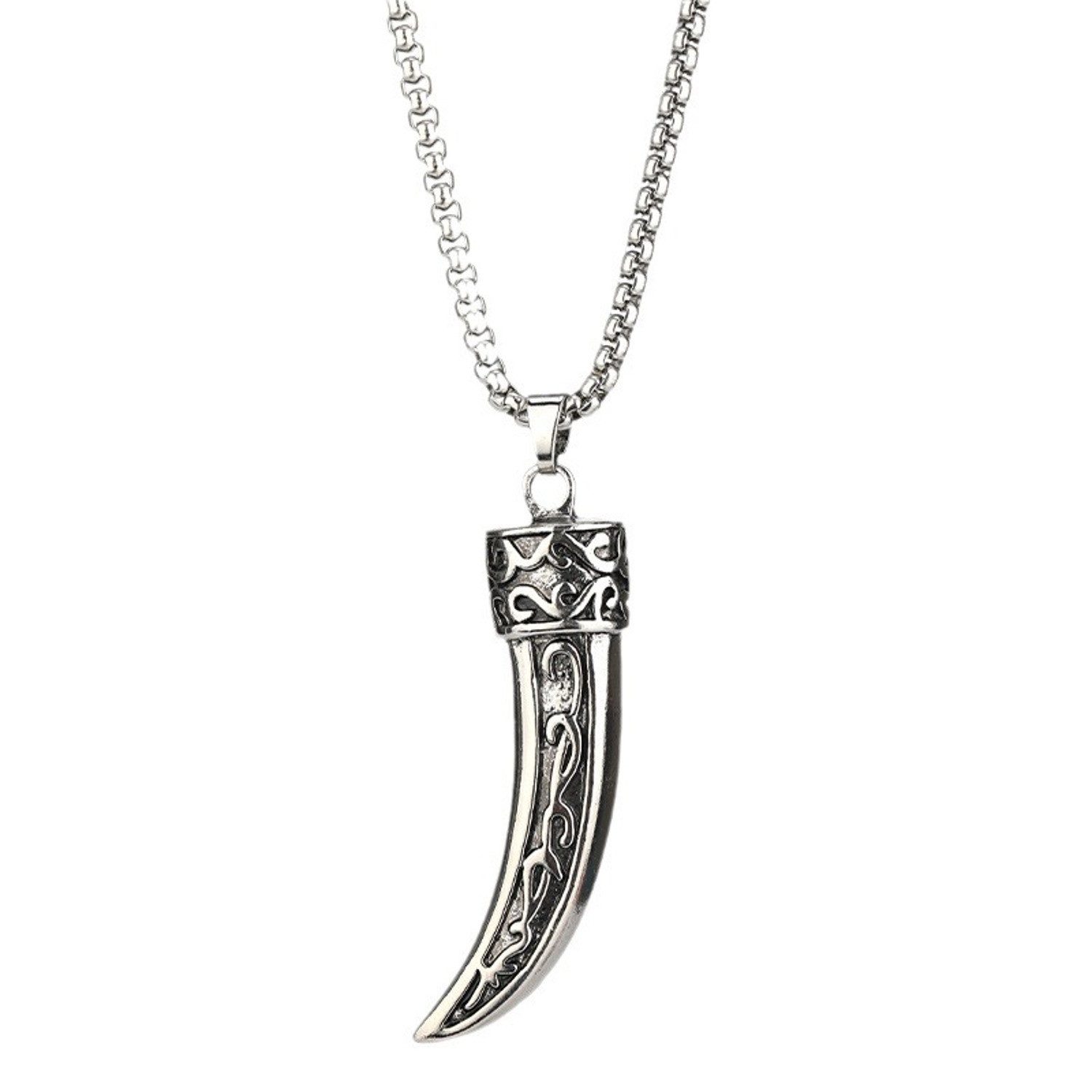 Kette mit Anhänger Halskette Silber Herren Edelstahl Schmuck 68 cm