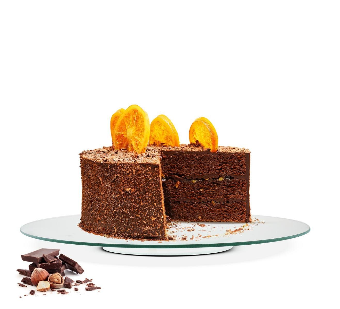 Sendez Tortenplatte Drehbar ø40 cm Glasplatte Kuchenplatte Tortenständer Servierplatte, Glas, (1-tlg)