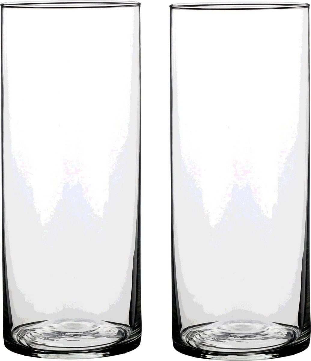 Mica Decorations Dekovase Vase 2-er Set, zylindrisch, klares Glas, Ø12 cm x H30 cm (2 St), aus Glas