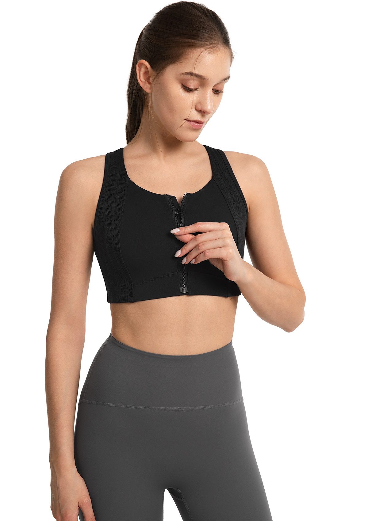 Yvette Sport-BH Starker Halt Vorderverschluss Ringerrücken Gepolstert, E101 günstig online kaufen