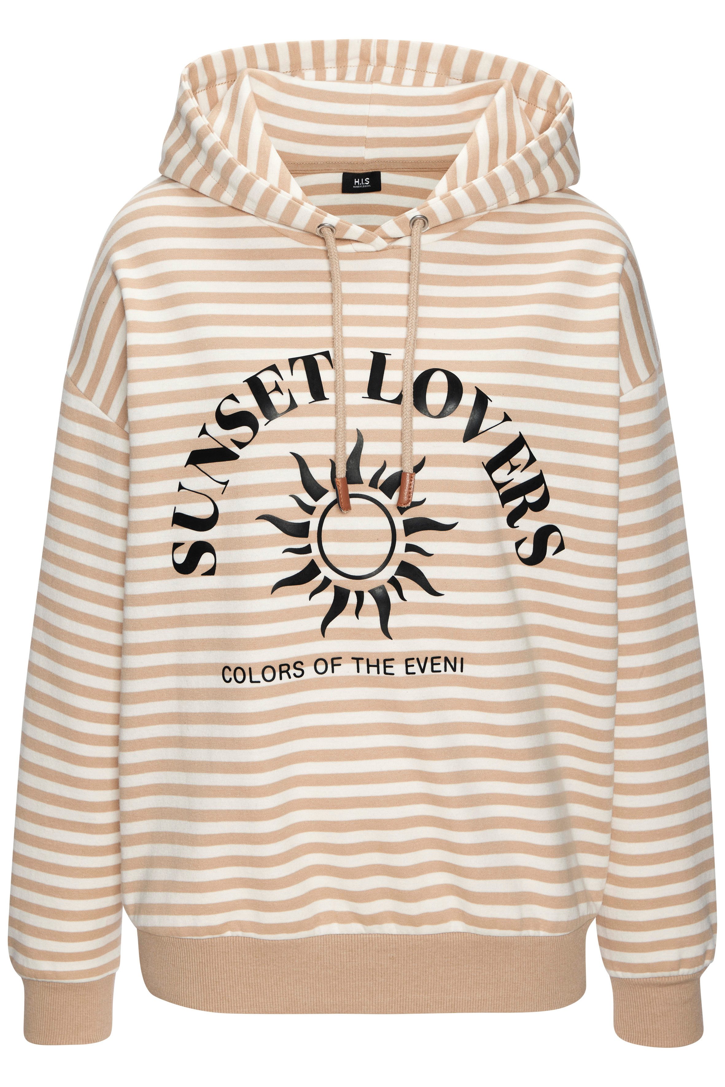 H.I.S Kapuzenpullover im Streifenlook mit großen Print, Loungewear. € 39,99