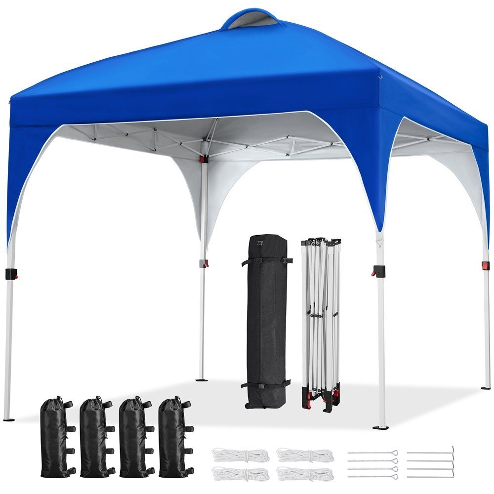 Yaheetech Faltpavillon Großzügiges Campingzelt mit einer Tragetasche 2,4x2,4m / 3x3m, Gartenpavillon höhenverstellbar für Garten/Hof/Park/Markt