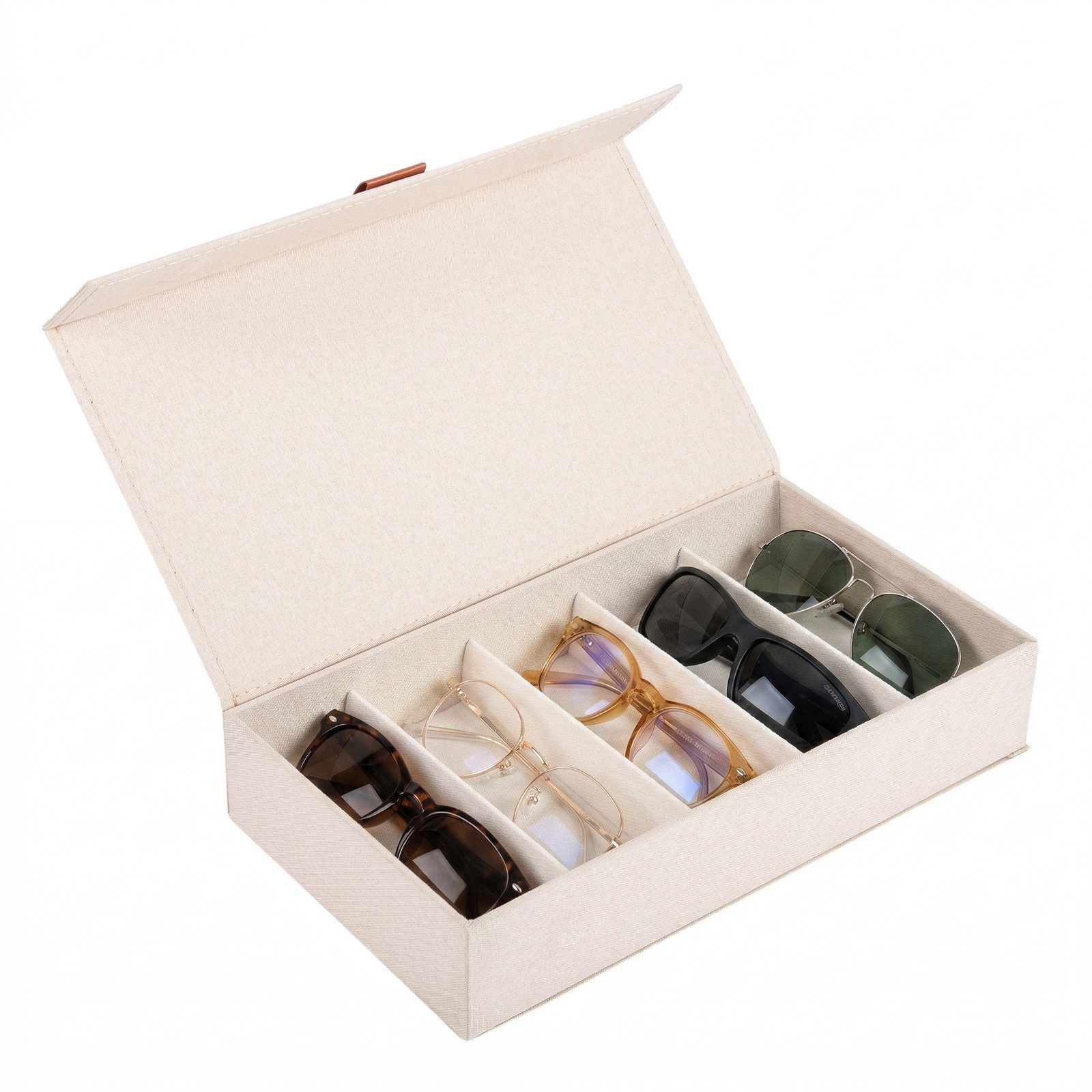 Youyijia Aufbewahrungsbox Brillenaufbewahrungsbox Oxford Gewebe Deckel mit Magnetverschluss