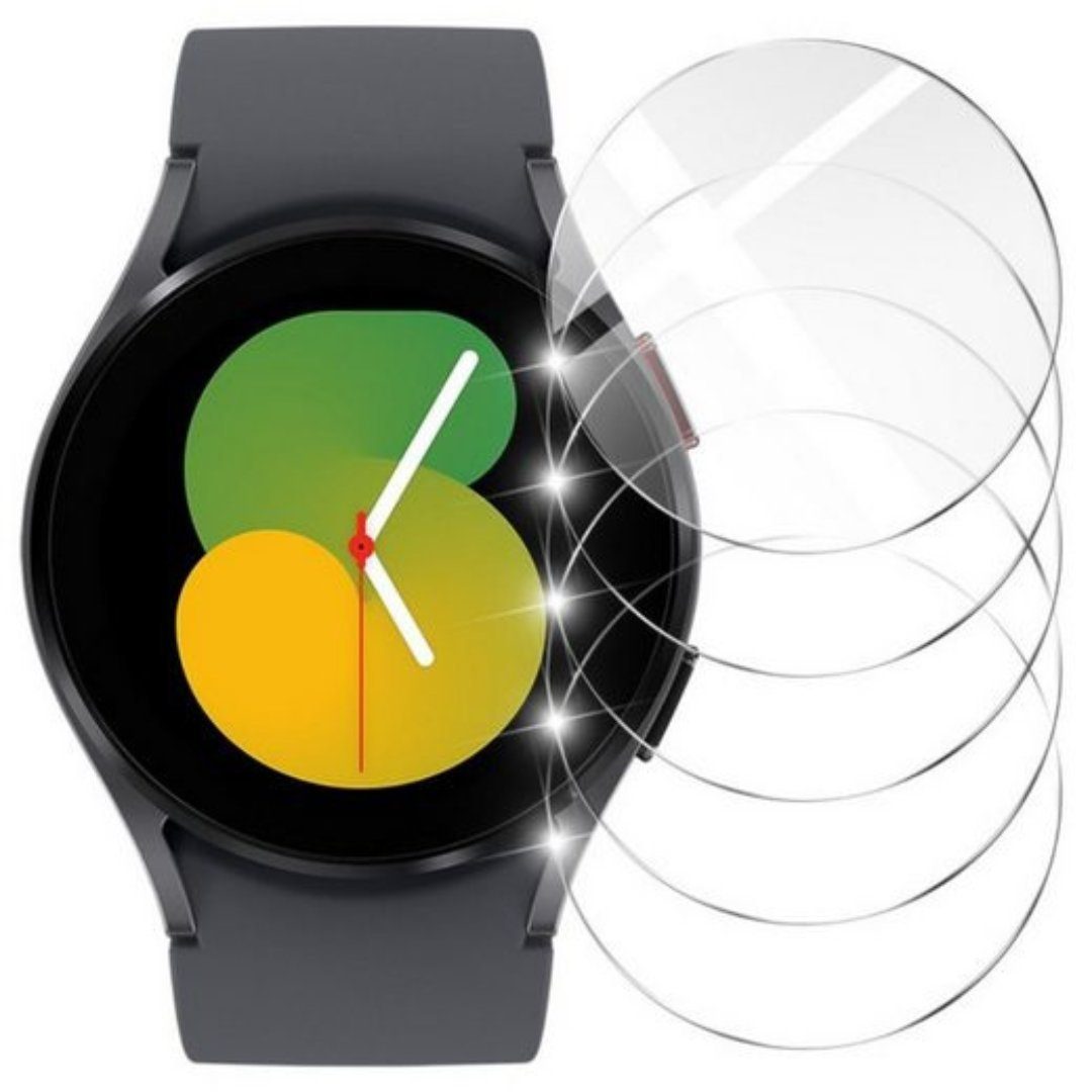 SmartUP Displayschutzglas 5X Schutzglas für Samsung Galaxy Watch 5 40mm Panzerfolie Full Screen für Samsung Galaxy Watch 5 40mm