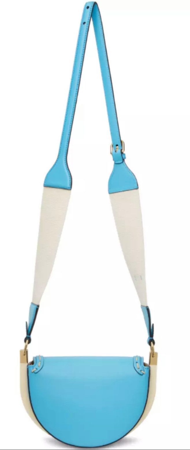 FENDI Umhängetasche Moonlight Curved Crossbody Satchel Tasche, Kalbsleder mit Plexiglas-Details, FF-Logo-Verschluss