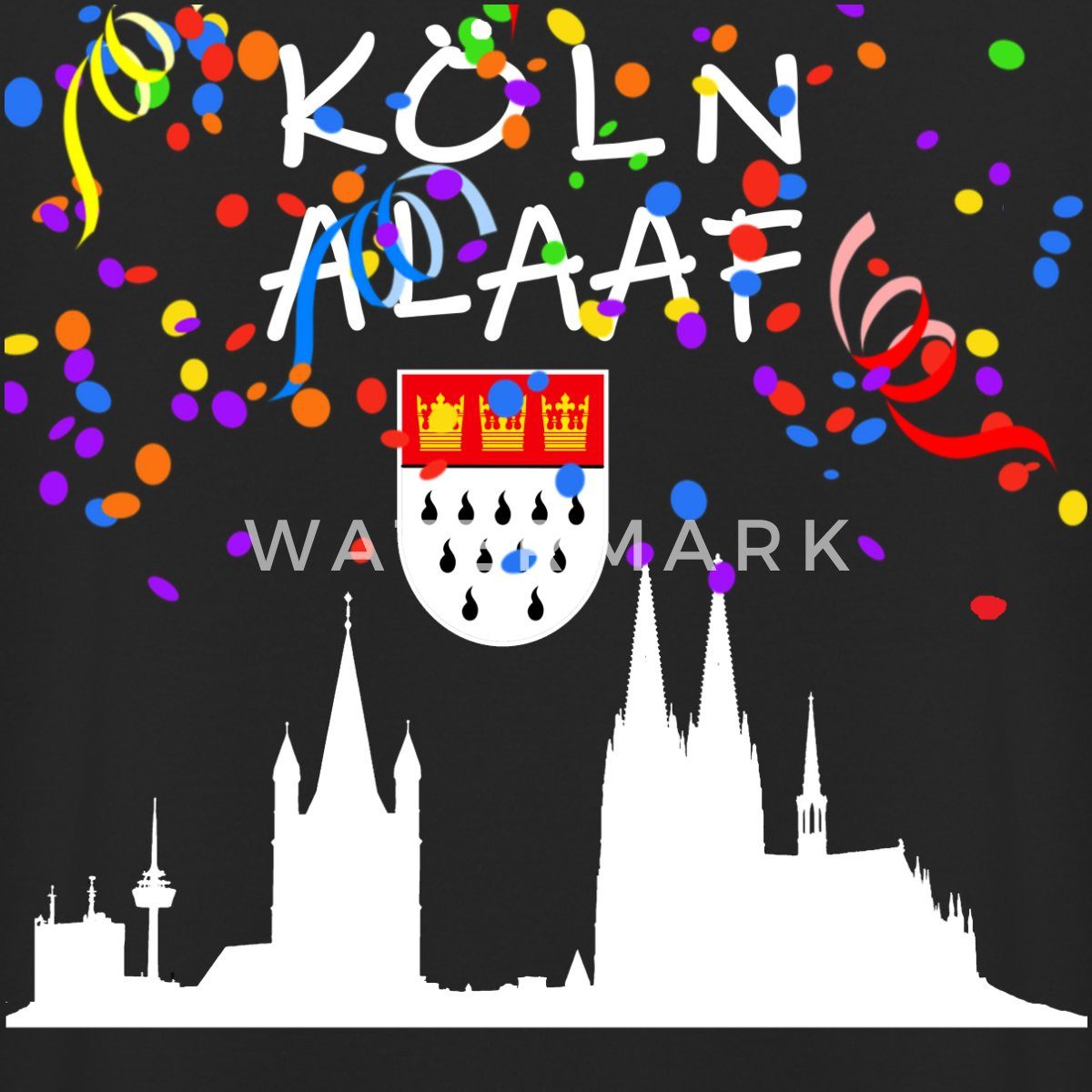 Spreadshirt Hoodie Kölle Alaaf Karneval Fasching Köln Kölner Dom Unisex Hoodie (1-tlg)