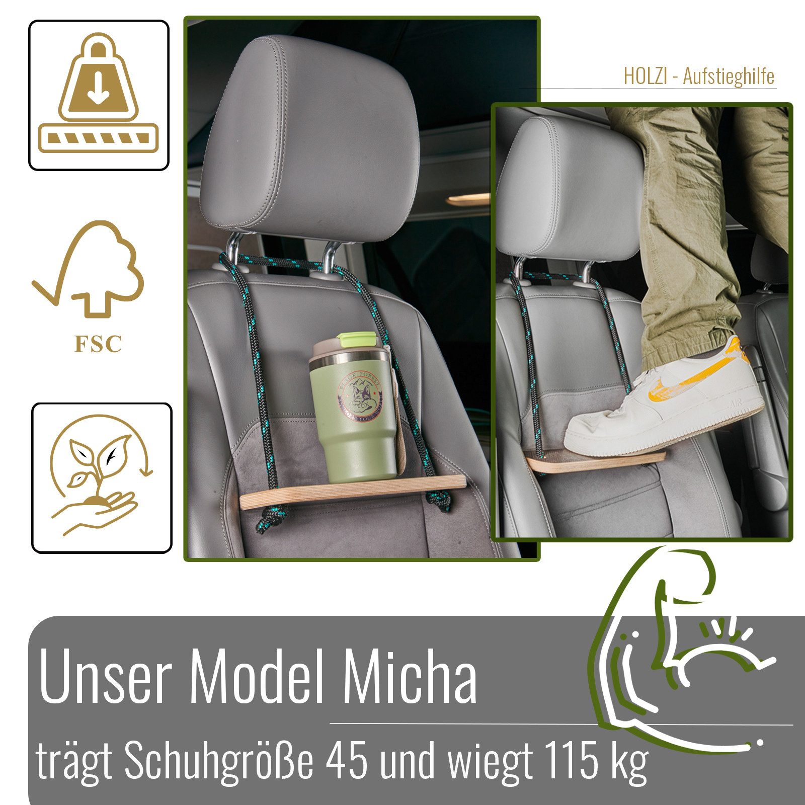 BLACK FOREST FOX Campingtisch HOLZI Aufstiegshilfe Vans mit Hochdach Tritts günstig online kaufen