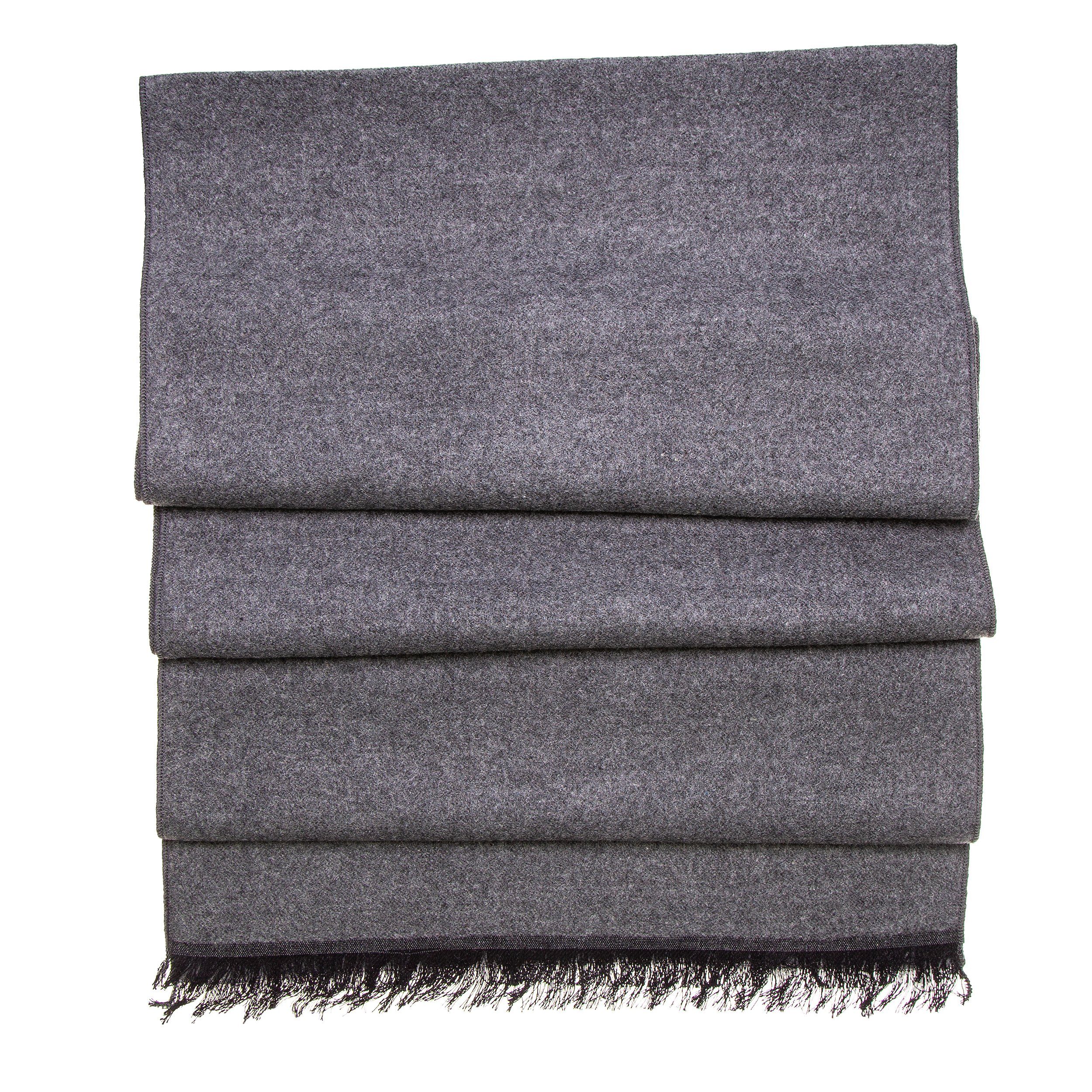 TINITEX Seidenschal Winterschal Seidenflanell Schal grau
