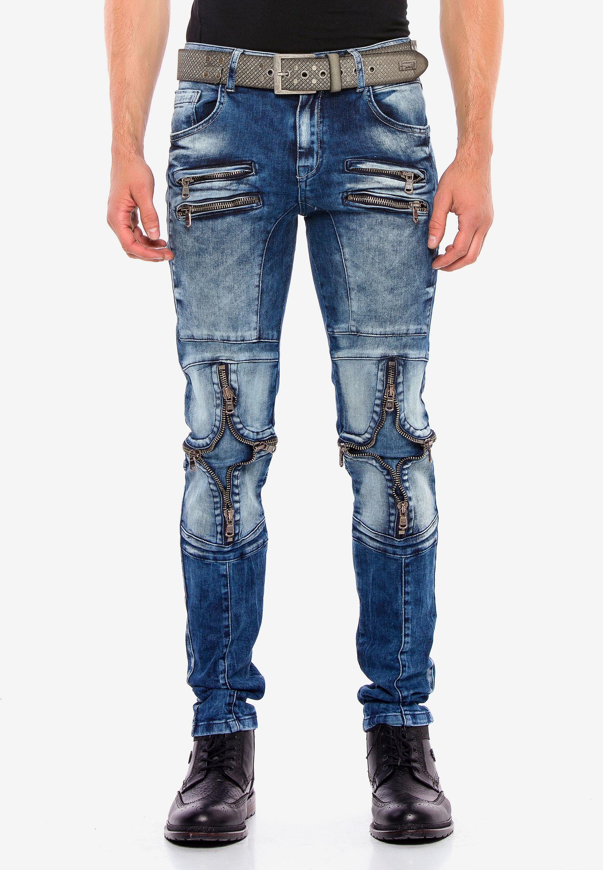 Cipo & Baxx Bequeme in modischen Straight Fit Jeans Details mit