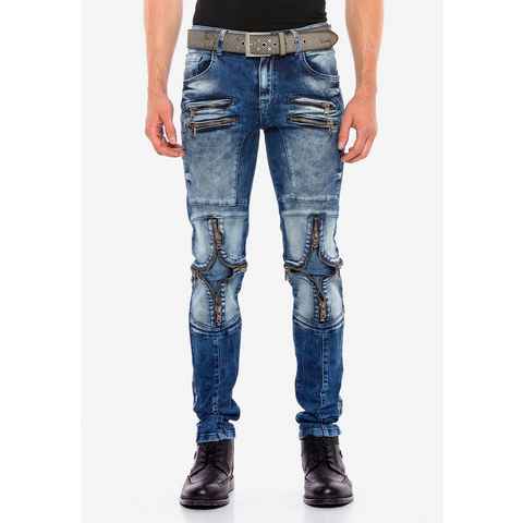 Cipo & Baxx Bequeme Jeans mit modischen Details in Straight Fit