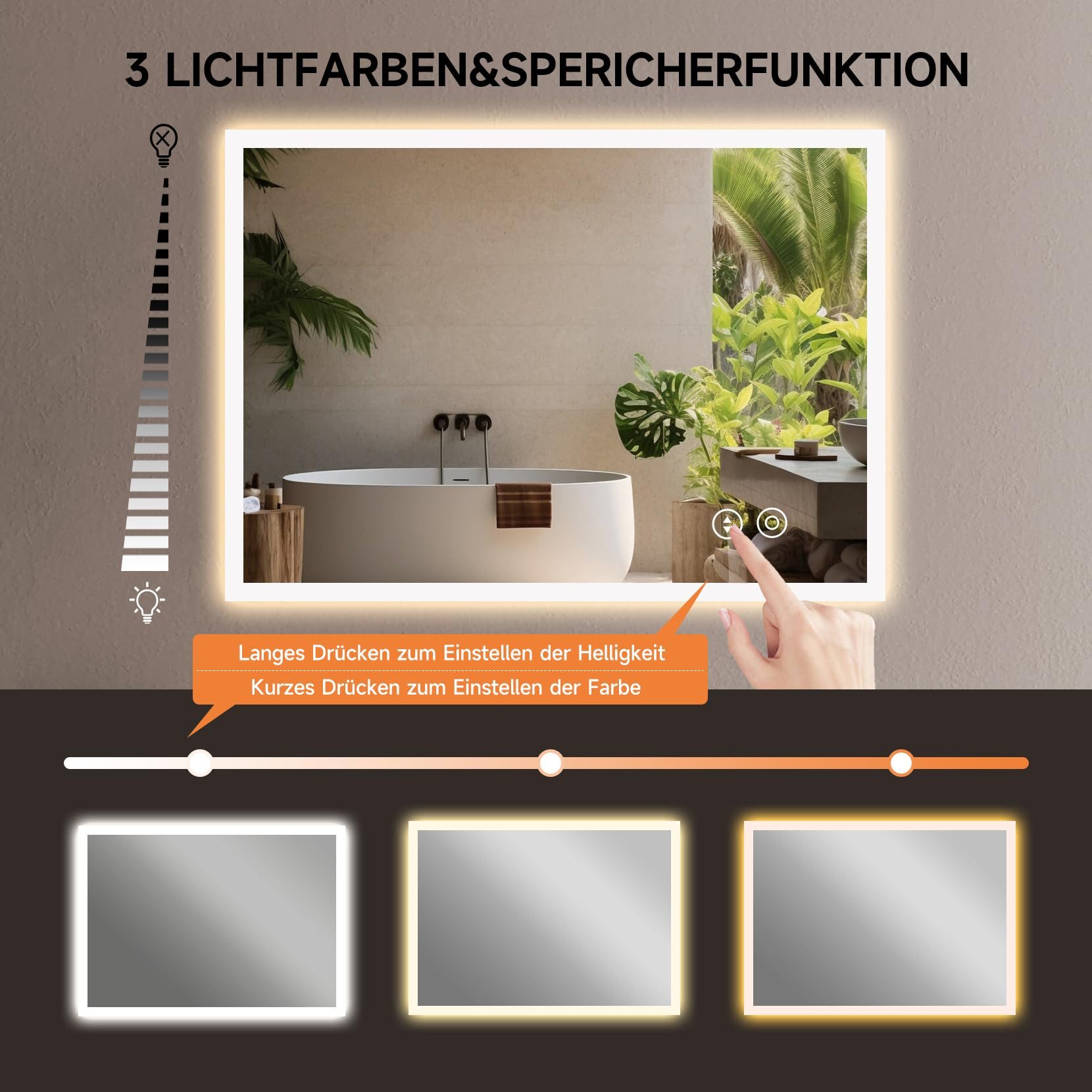 YOLEO Badspiegel Badspiegel mit LED-Licht und günstig online kaufen