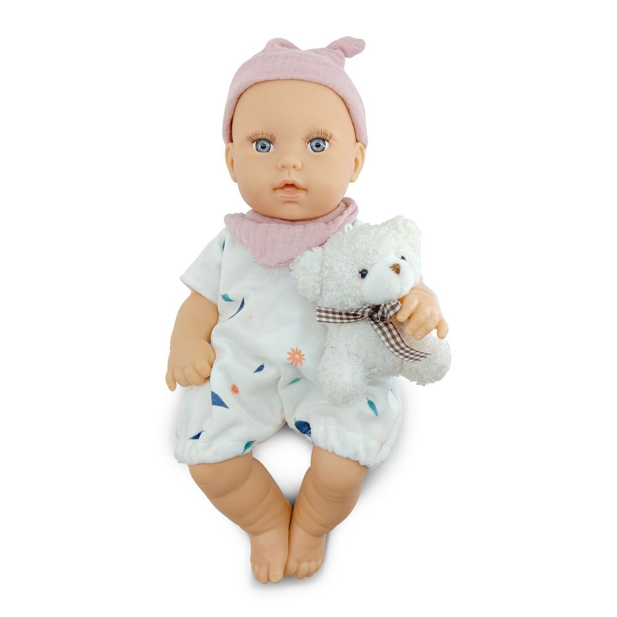Moni Anziehpuppe Bear und Baby, 30 cm, Kuscheltier, Schnuller, beweglicher Körper, ab 18 Monaten