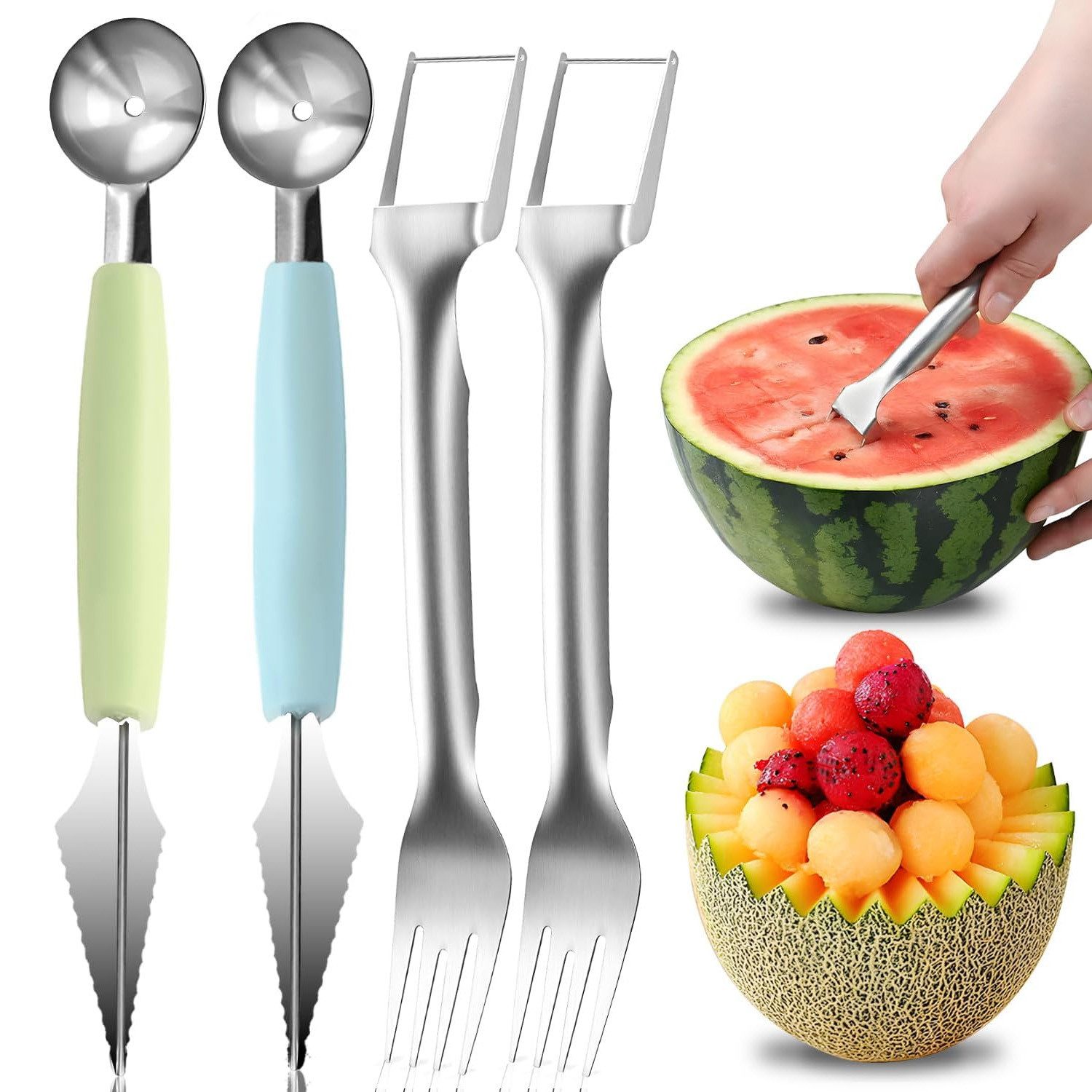 TUWENA Obstschneider Melonenschneider 4 STK, Wassermelonen Drachenfrucht Obst Schneider, (4-tlg)