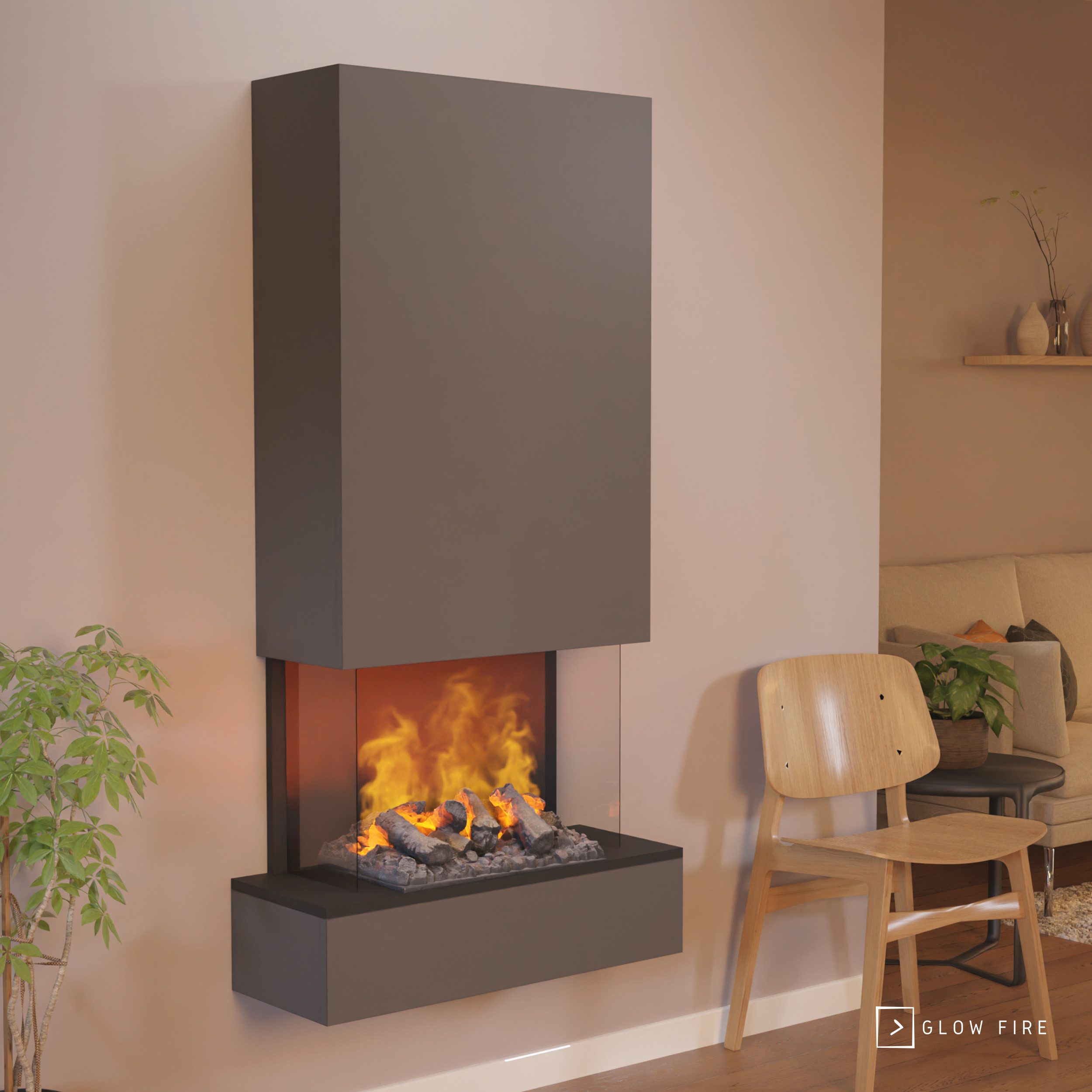 GLOW FIRE Elektrokamin Hölderlin hoch Wasserdampf günstig online kaufen