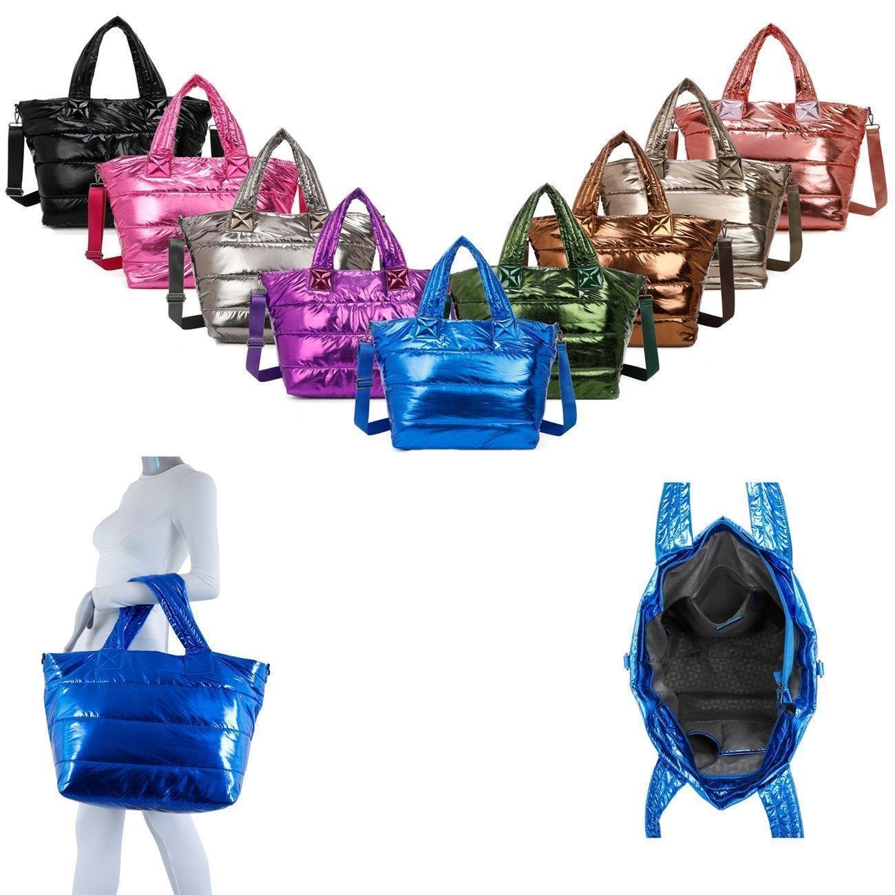 ITALYSHOP24 Schultertasche XL Damen Nylontasche Shopper günstig online kaufen
