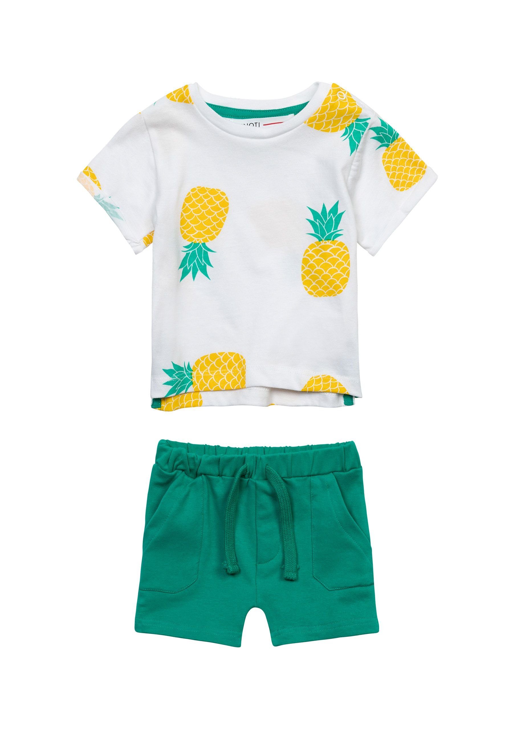 MINOTI T-Shirt & Shorts Ein Set aus Shorts und einem T-Shirt (3m-3y) Weiß