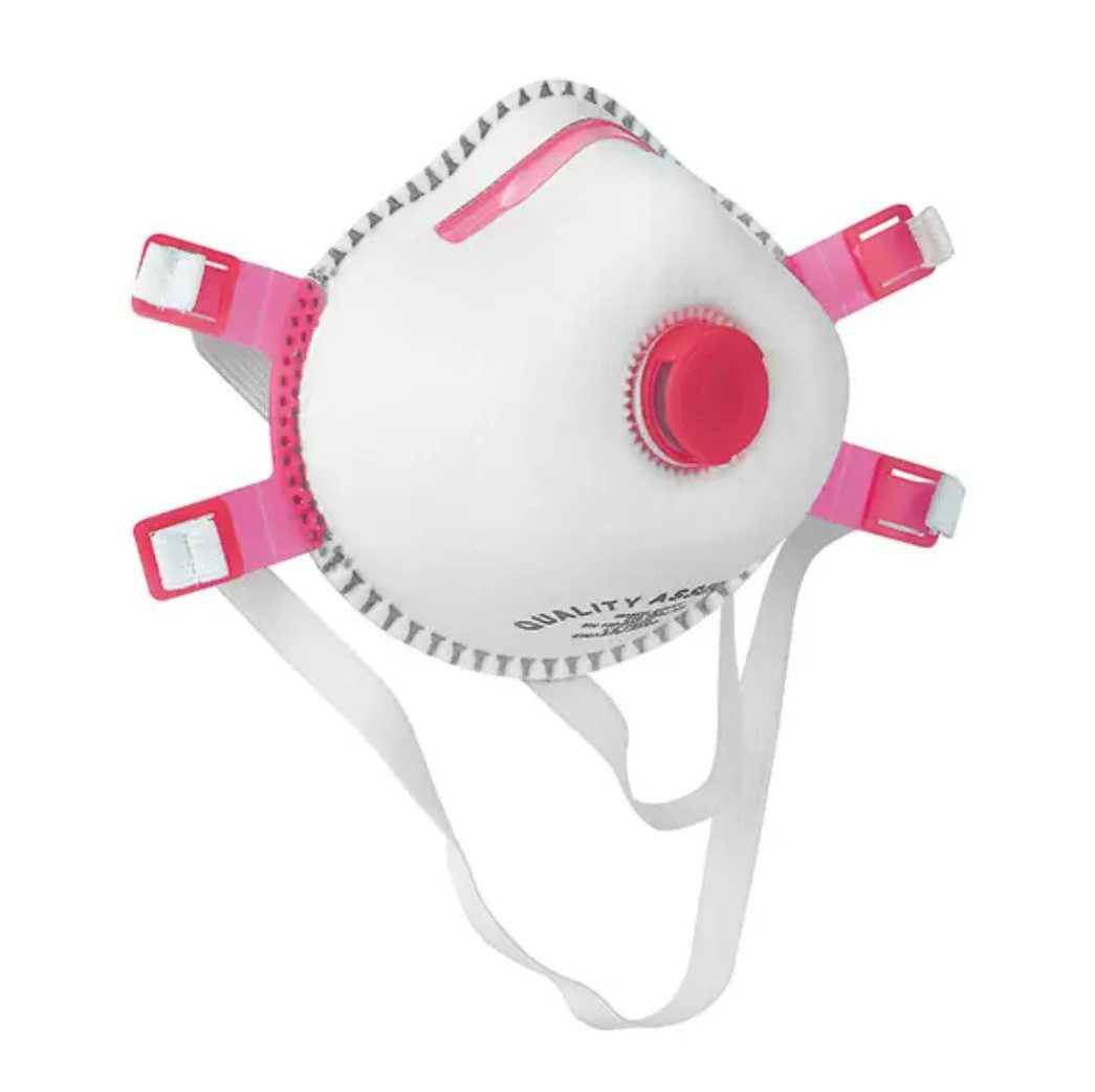 DocMed Filtrierende Halbmasken FFP3 Feinstaubfiltermaske FFP3/V, Einwegmaske, 5-St., Atemschutzmaske, Schutzmaske, Hautfreundliche Materialien, Breite Innendichtlippe