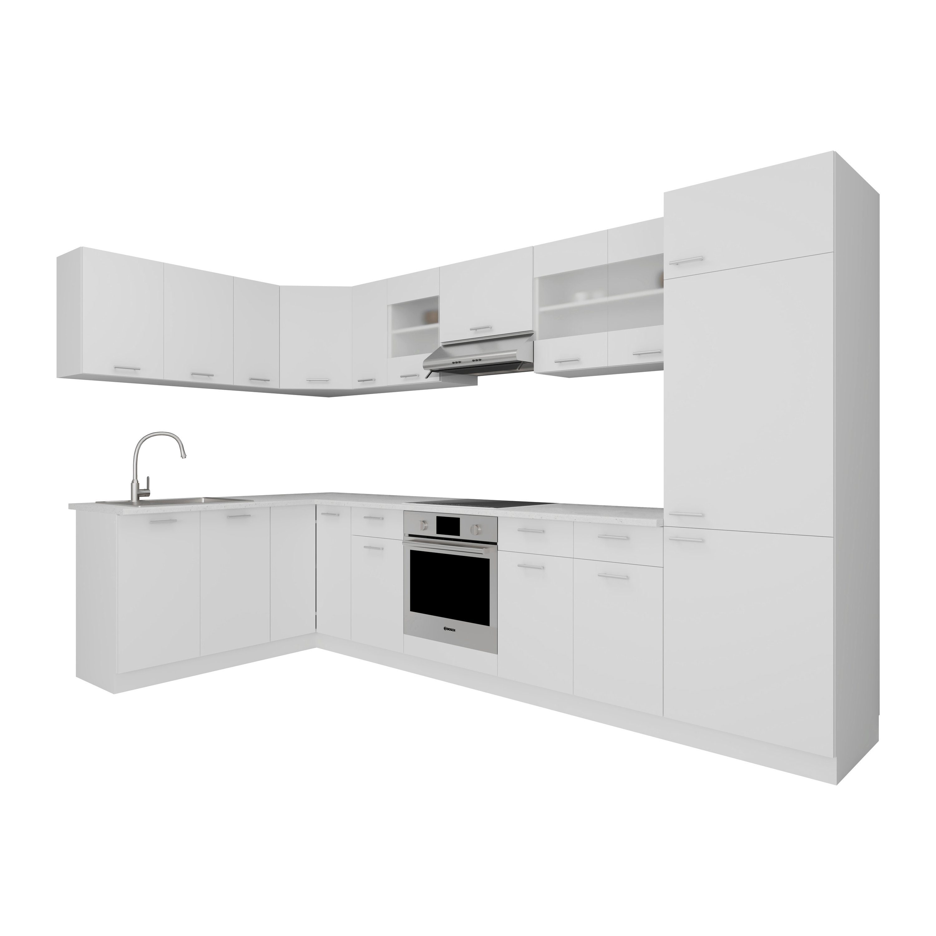VCM Küchenzeile 13-teilige Winkelküche Esilo 240 cm ohne, (Komplett-Set)