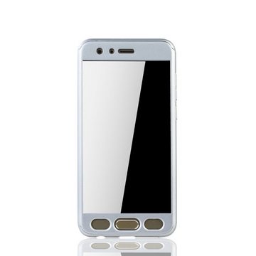König Design Handyhülle Huawei Honor 9, Huawei Honor 9 Handyhülle 360 Grad Schutz Full Cover Silber