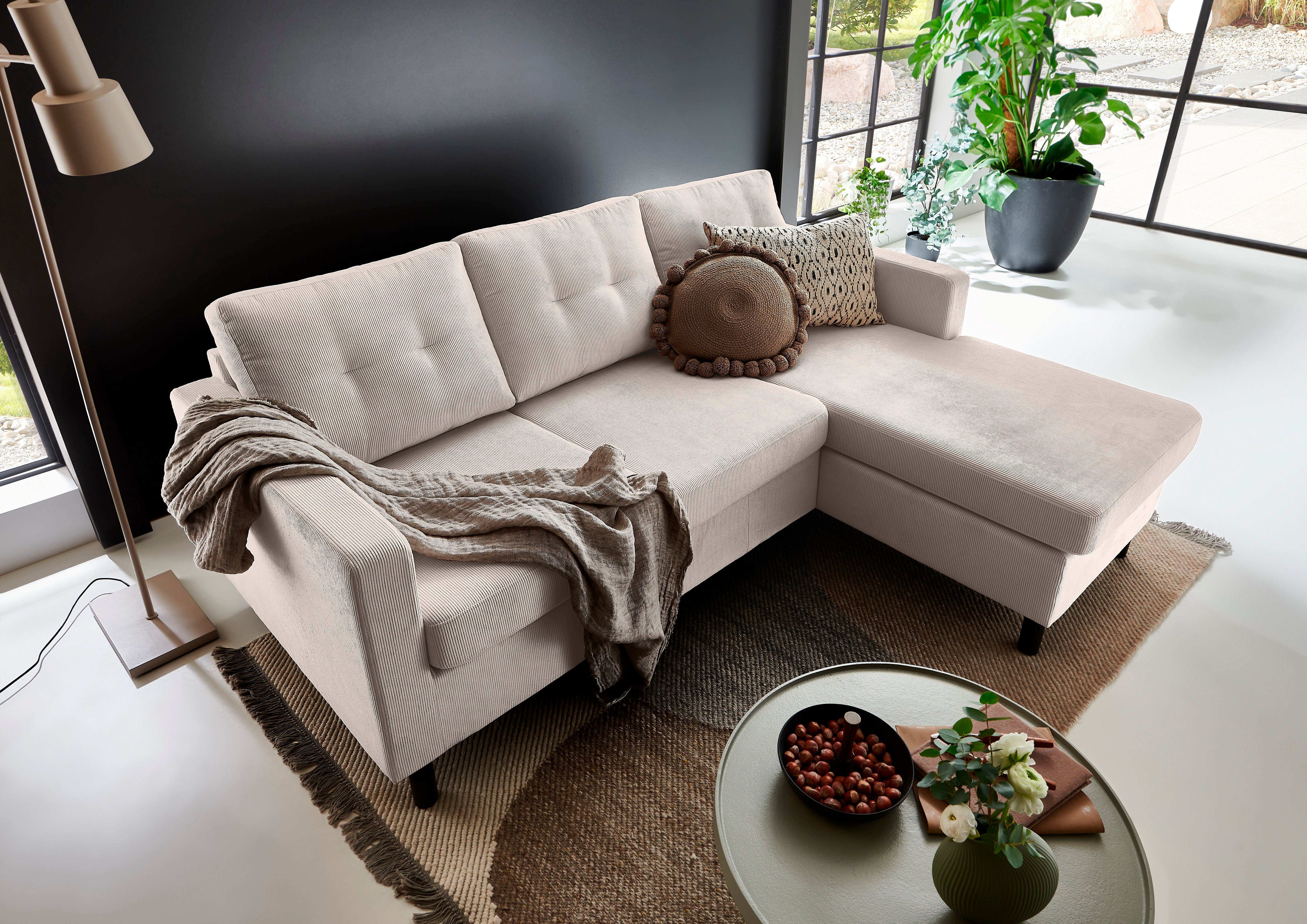 montierbar Ecksofa stellbar und Tea, frei Raum im collection Recamiere ATLANTIC home Ecksofa, beidseitig