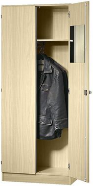 bümö Garderobenschrank »OM-6200« Flügeltürenschrank abschließbar, Kleiderschrank, Flurschrank, Büroschrank - Dekor: Ahorn/Ahorn