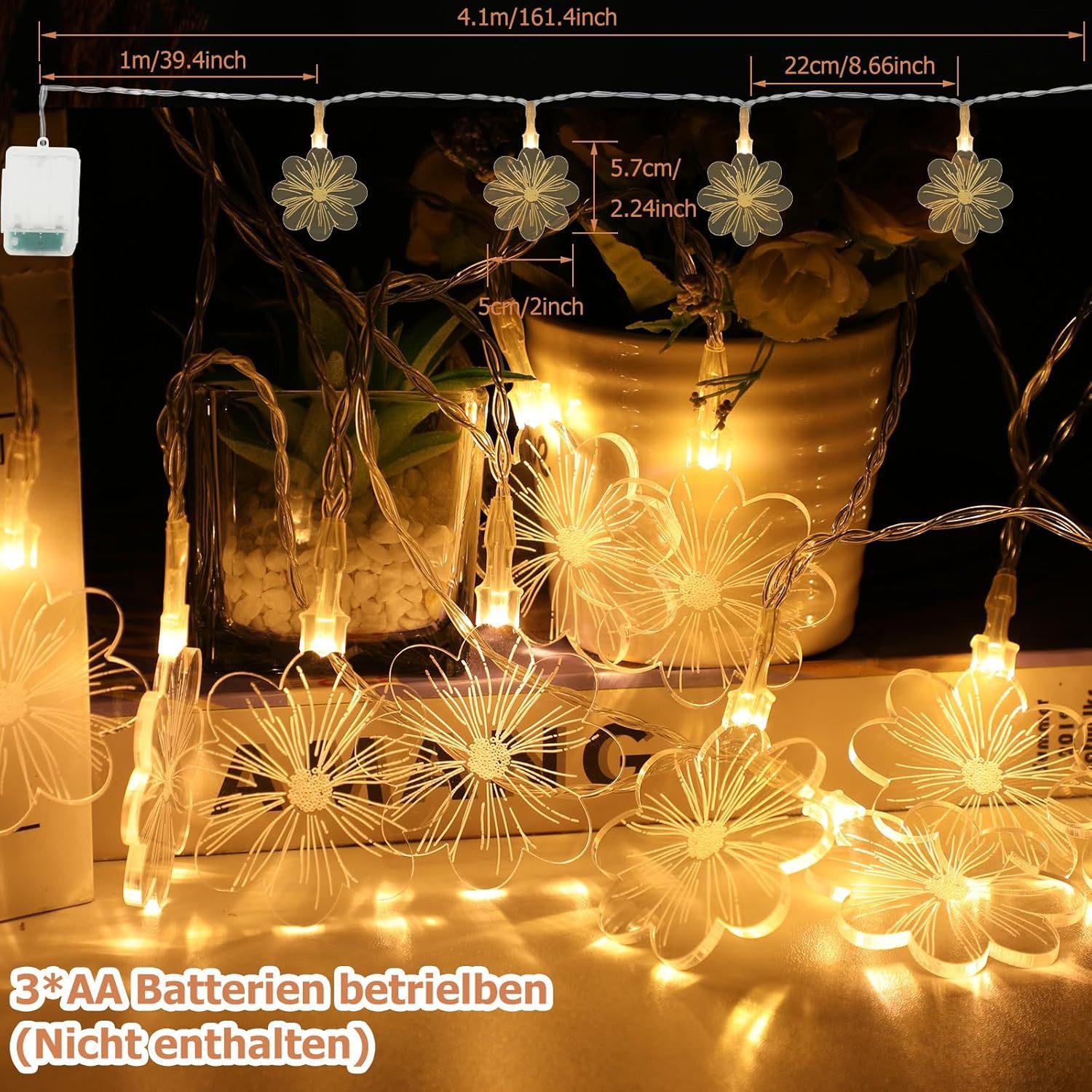 Vivitar Lichterkette Innenbereich dekorative Lichter 4,1 m 15 LED USB wiede günstig online kaufen