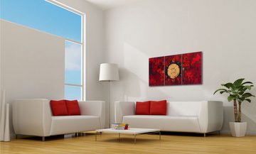 WandbilderXXL Gemälde A Clockwork Red 120 x 80 cm, Abstraktes Gemälde, handgemaltes Unikat