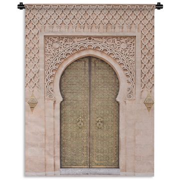 MuchoWow Wanddekoobjekt Marokkanische Tür - Rosa - Kunst - Tor, Deko für an der Wand, Wohnzimmer, Tapisserie, Schlafzimmer