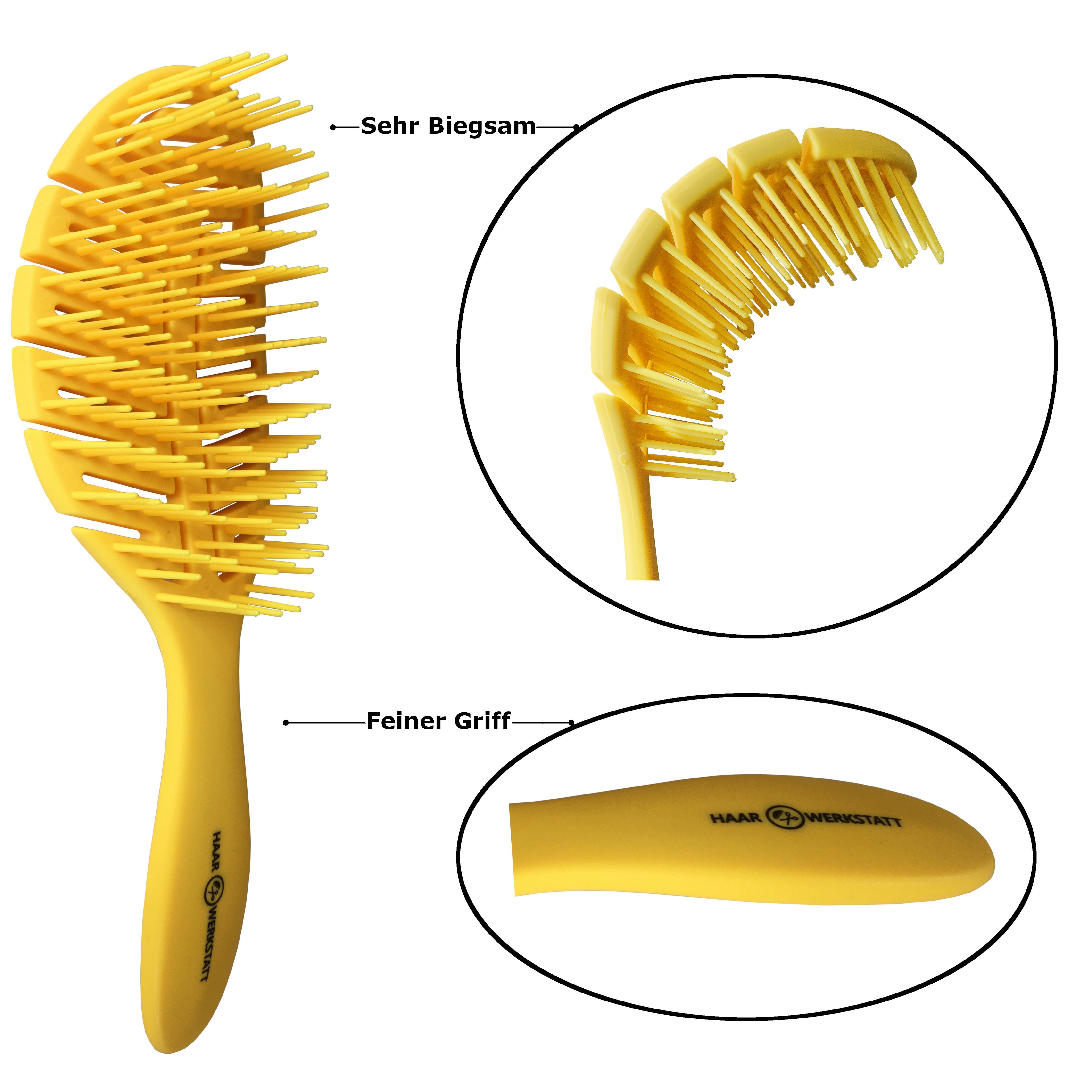 mit Ihr Haarbürste Haar, Profi Kinder Gebogene weiche für curved Herren Haarwerkstatt Entwirrungsbürste - Haarbürste und Borsten Gelb für optimale brush Haarbürste Damen, - Die