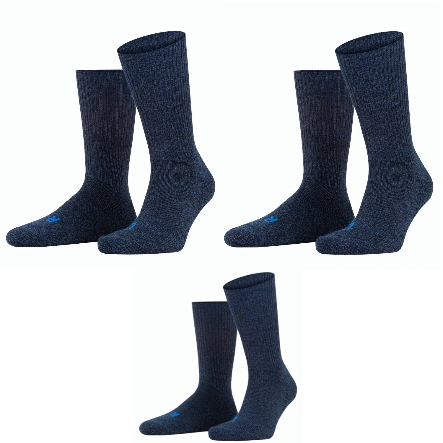 FALKE Wandersocken Lieblingsversand FALKE Walkie Ergo Unisex Socken Set 3  Paar, Farbe Blau (Bestehend aus 3 Paar FALKE Socken)