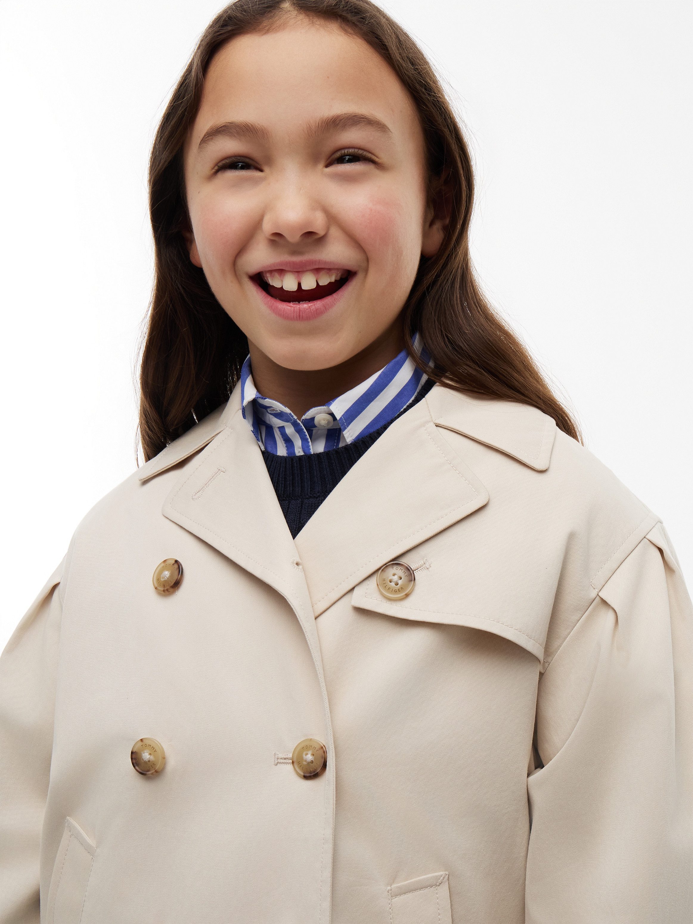 Tommy Hilfiger Kurzjacke 2-Reihig, Baumwoll-Mix, Kinder bis 16 Jahre