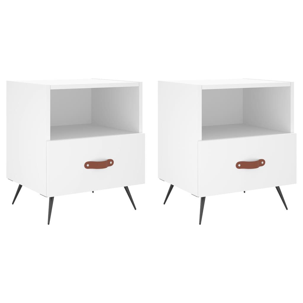 vidaXL Nachttisch Тумбочки 2 Stk. Weiß 40x35x47,5 cm Holzwerkstoff (2-St)