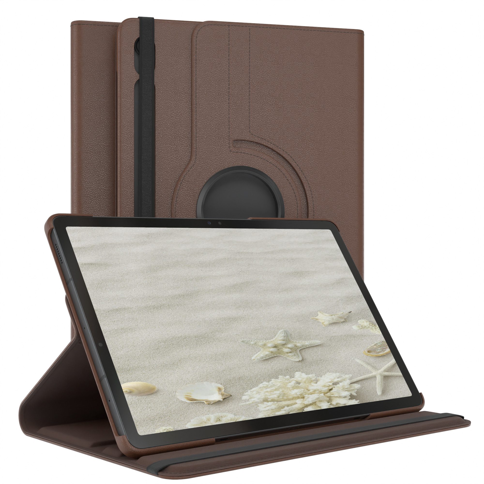 EAZY CASE Tablet-Hülle Rotation Case für Galaxy Tab S10 FE 10,9 Zoll, Schutztasche Tablet Case 360 Rotation Bookcover zum Aufstellen Braun