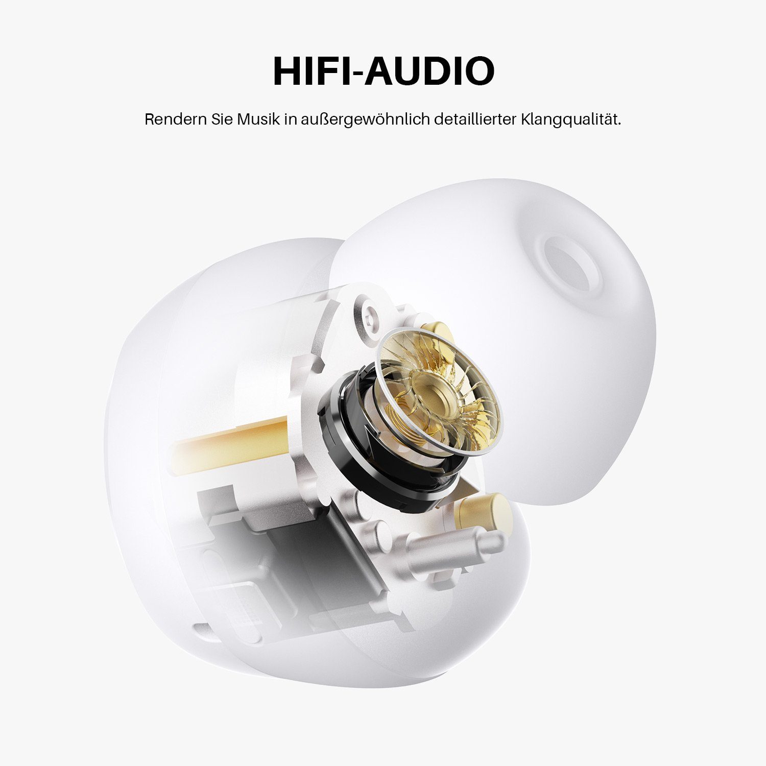 Tribit FlyBuds HFP, AVRCP 3S A2DP (Voice Bluetooth mit Bluetooth Kabellos Bluetooth, Kopfhörer Kabellos Bluetooth-Kopfhörer Bluetooth, Rauschunterdrückung) In-Ear-Kopfhörer ENC 5.2, Assistant, Bluetooth, 5.2 Mikrofon