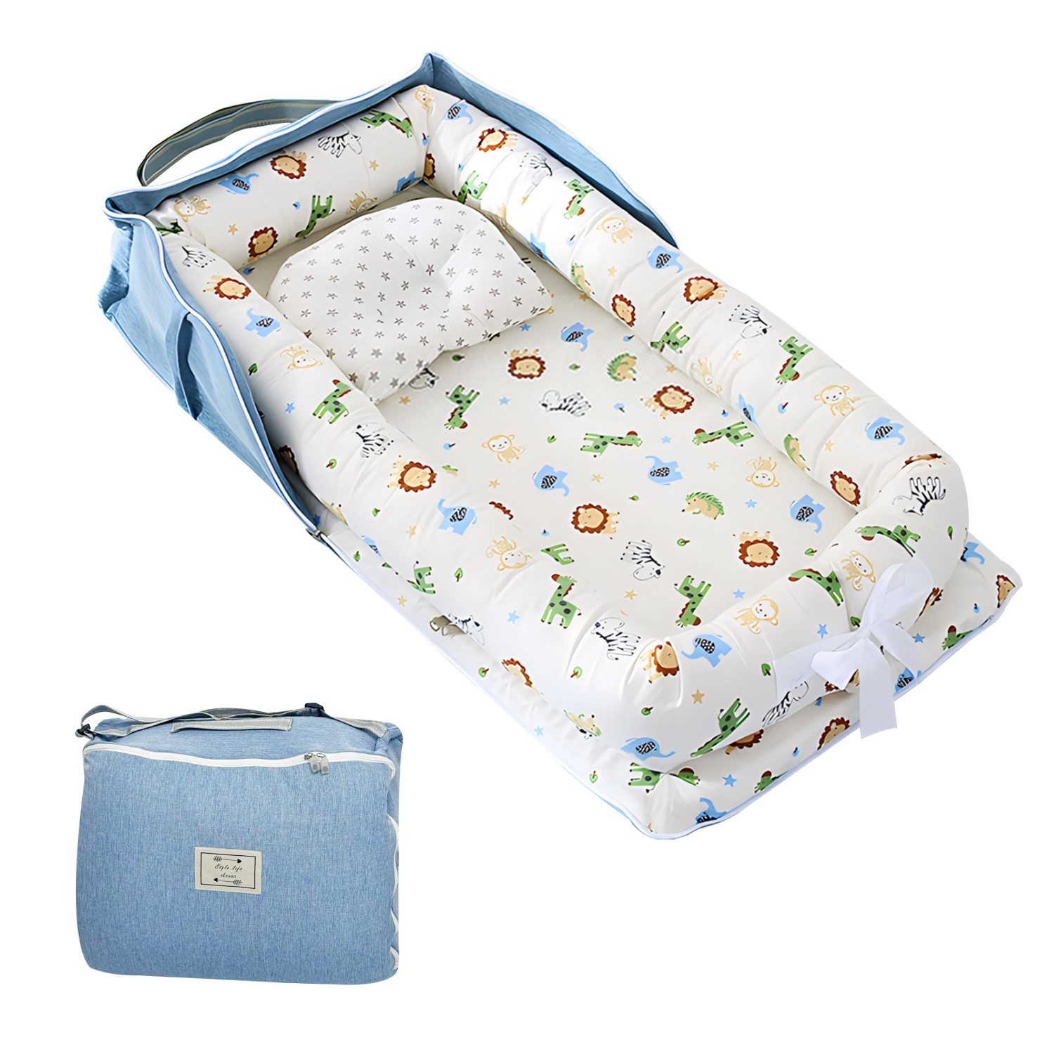 SEHAUSEU Kuschelnest Kuschelnest Bettnestchen Babylounge Babykokon Handtaschendesign, Wickelauflage