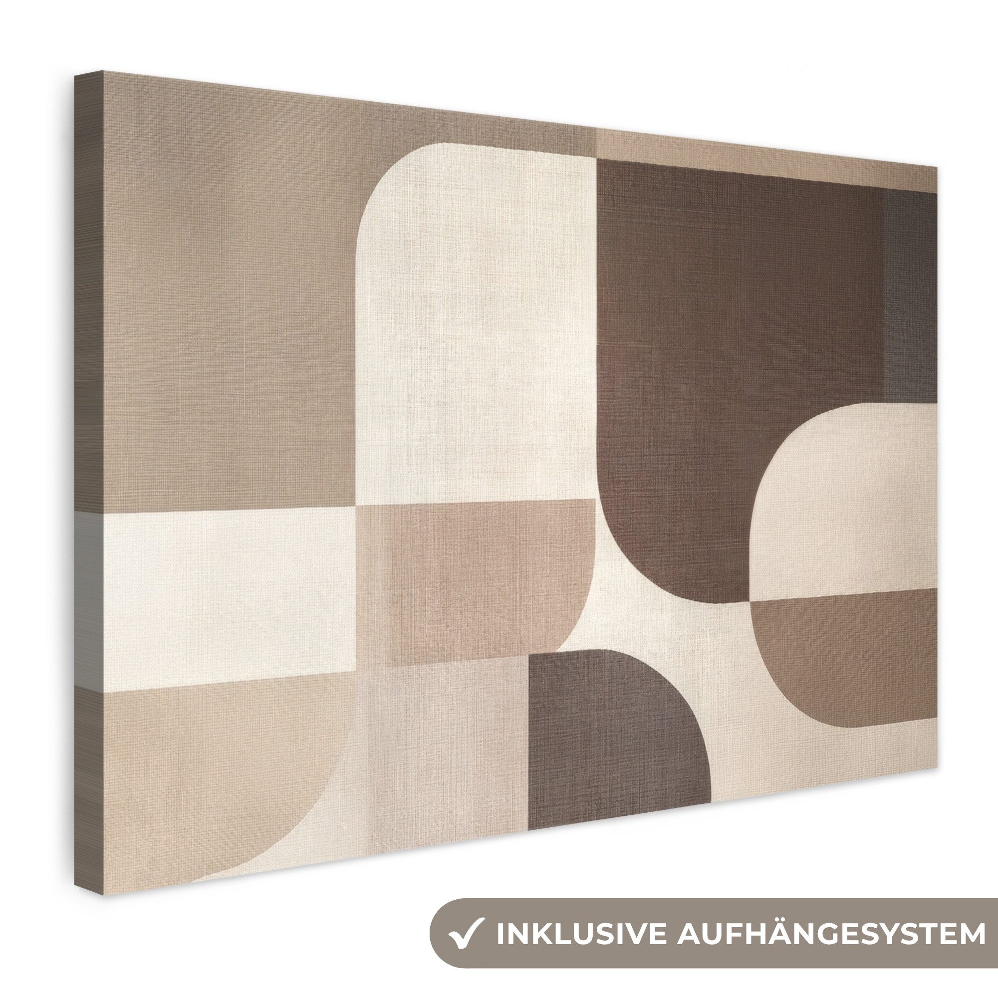 OneMillionCanvasses® Leinwandbild Geometrisch - Gewebte Struktur - Modern, Fotodruck (1 St), Leinwand Bilder Klein, Wand Dekoration Aesthetic 30x20 cm