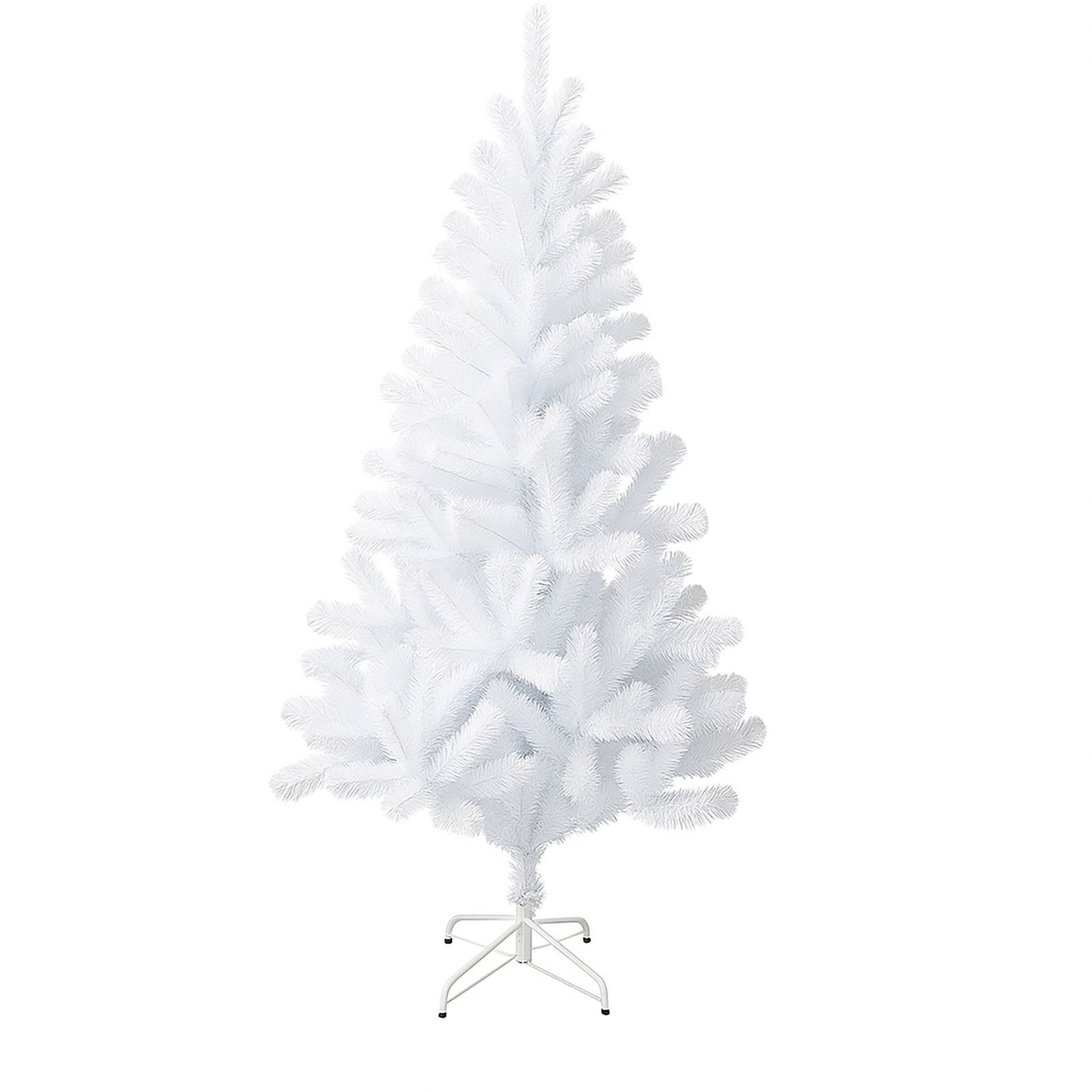 BURI Künstlicher Weihnachtsbaum Künstlicher Weihnachtsbaum Tannenbaum Christbaum Kunstbaum Weiß 120cm