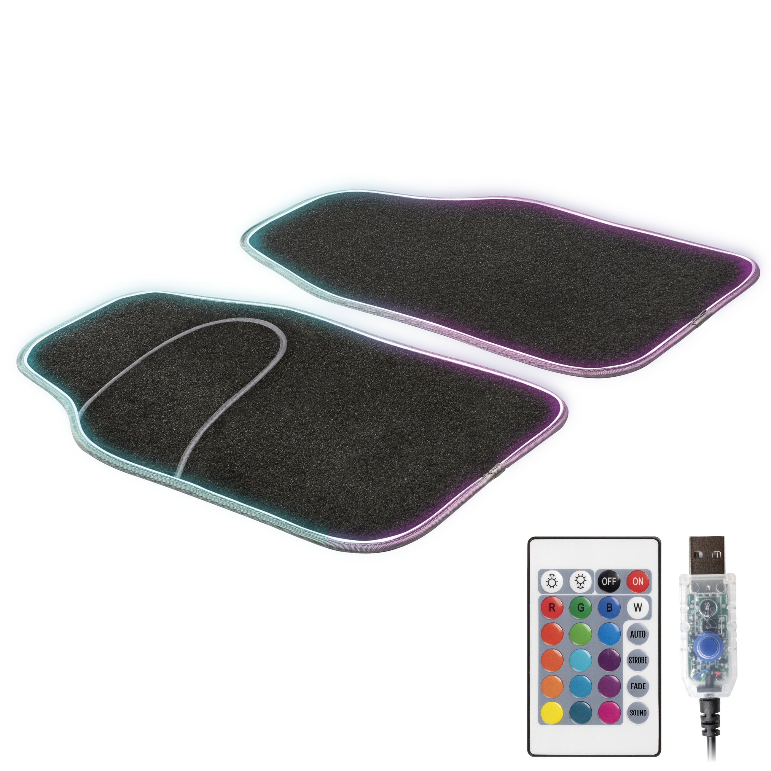 CarComfort Auto-Fußmatten Autoteppich Ambiente LED (2 St)