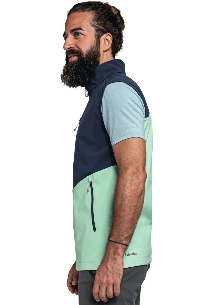 Schöffel Softshellweste Tonion Vest (atmungsaktiv, winddicht) dunkelblau/mint Herren