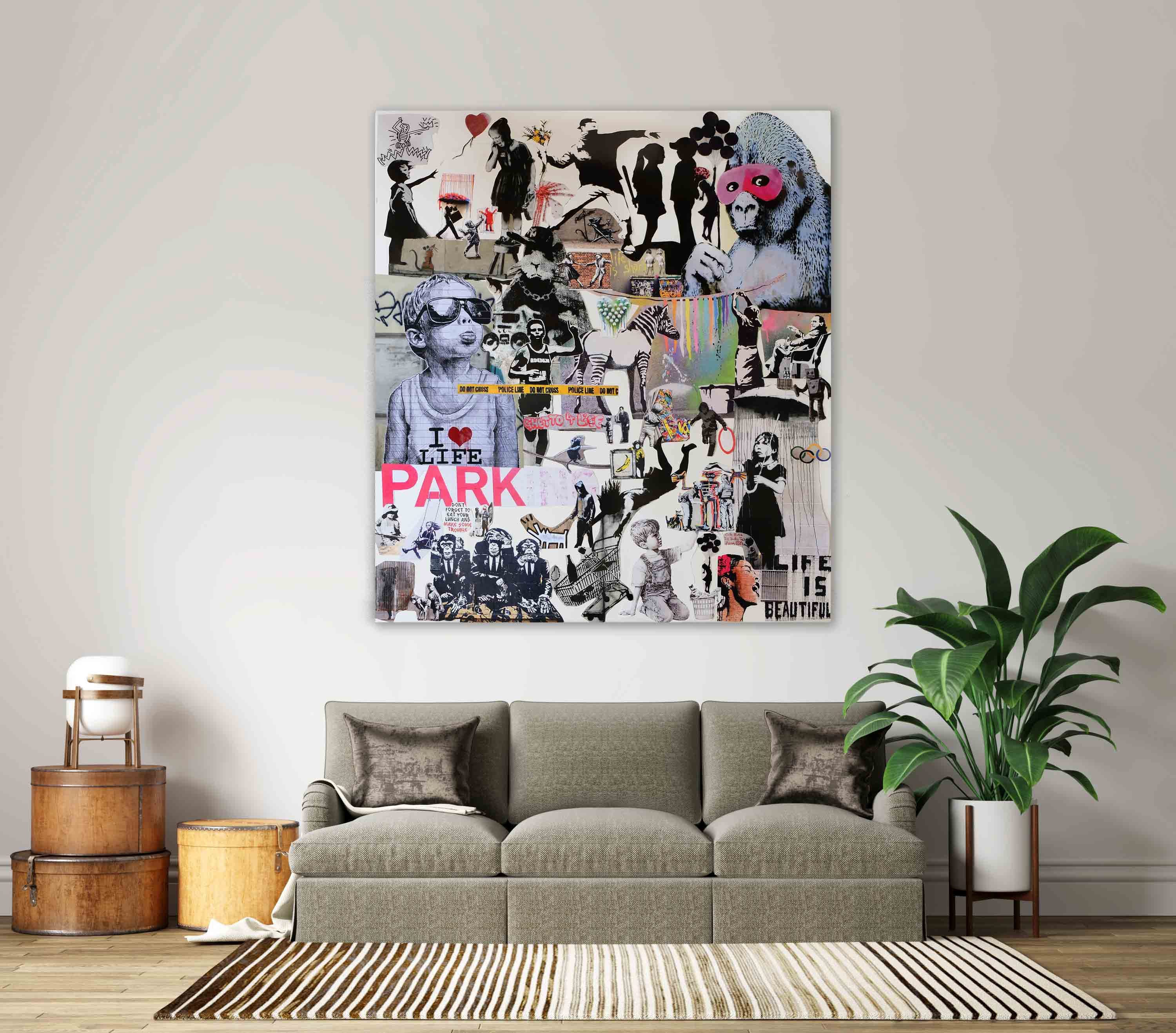 Leinwando Gemälde Banksy bilder Collage XXL günstig online kaufen