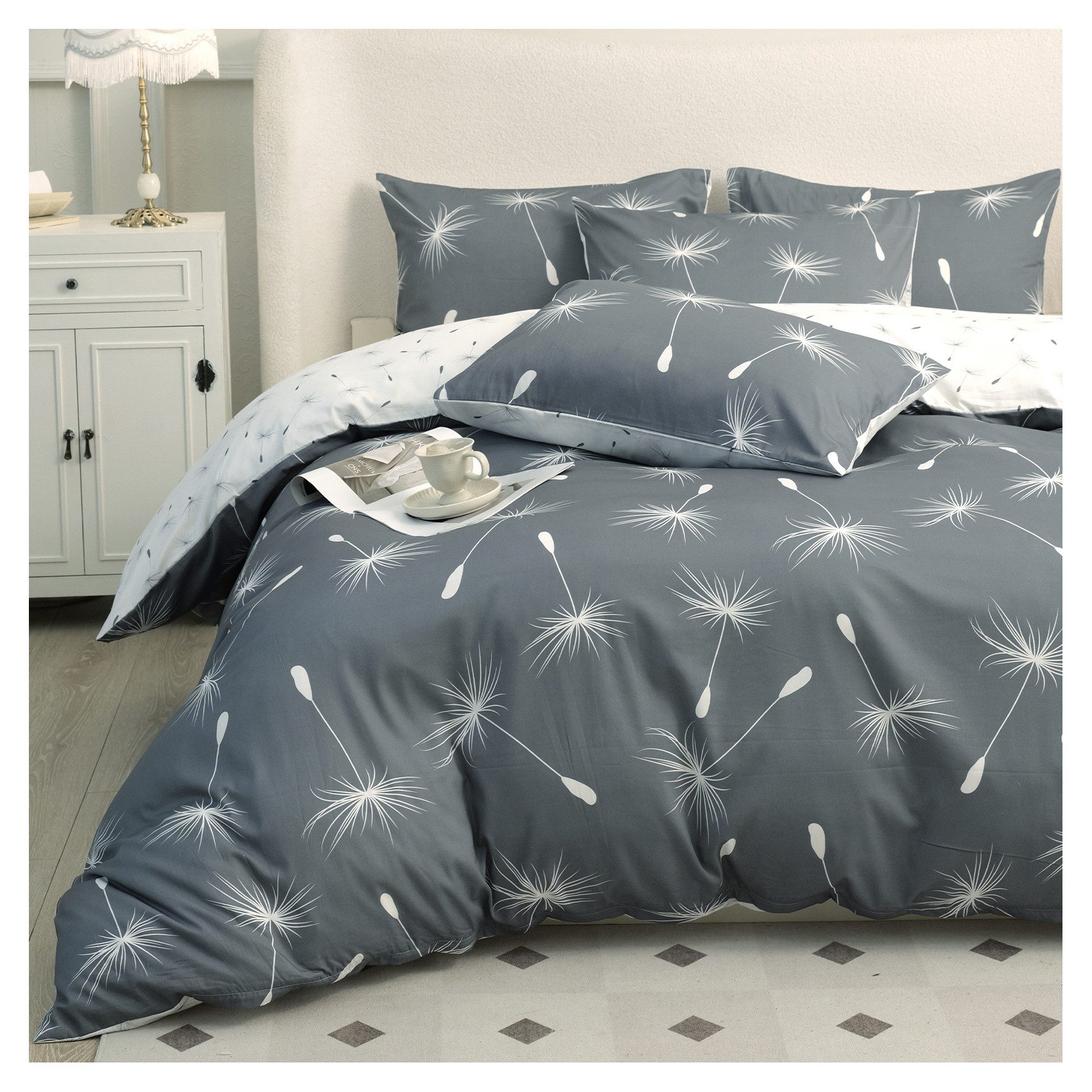 KEAYOO Bettwäsche Löwenzahnsamen, Baumwolle, 4 teilig, Bettwäsche mit Puste günstig online kaufen