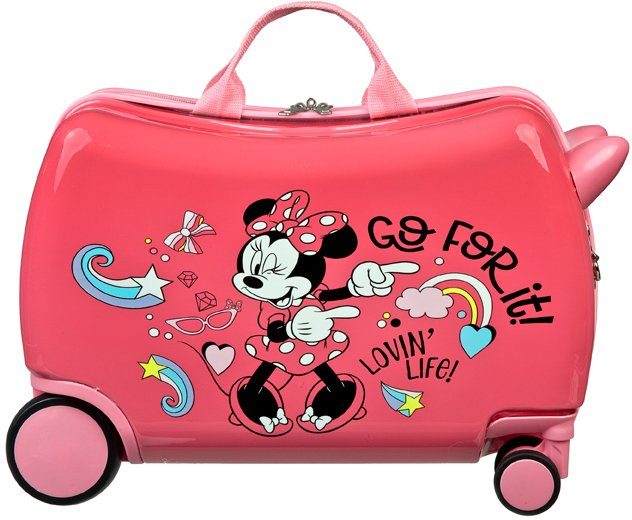 UNDERCOVER Kinderkoffer Ride-on Trolley, Minnie Mouse, 4 Rollen, zum sitzen und ziehen