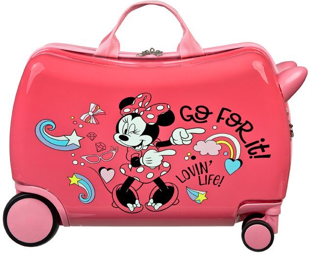 UNDERCOVER Kinderkoffer »Ride-on Trolley, Minnie Mouse«, 4 Rollen, zum  sitzen und ziehen