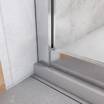 duschspa Dusch-Schiebetür 8mm Nano Glas Schiebetür Nischentür Glastür Duschtür Dusche 190cm, Einscheibensicherheitsglas, Sicherheitsglas, (Set) links und rechts montierbar